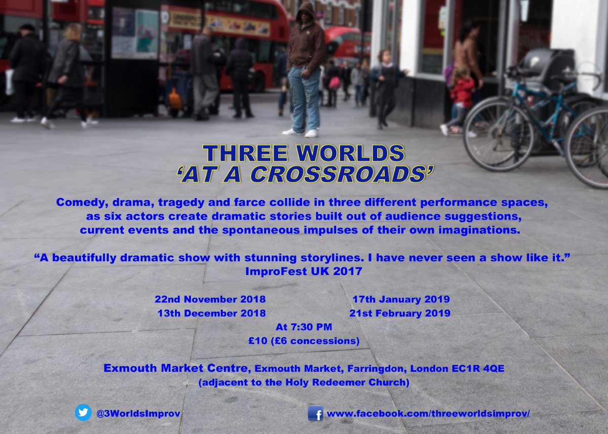 3WorldsImprov's tweet photo. Our brand-new flyer, with all the important dates for your diary! #impro #improv #theatre #fringe #Farringdon #ExmouthMarket https://t.co/b29SX7kXbo