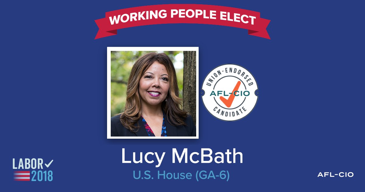 While votes are still being tallied across the state, the votes are in for Georgia's 6th Congressional District! The working families of CD6 are sending Lucy McBath to Congress! #flipthe6th #1u @LucyWins2018