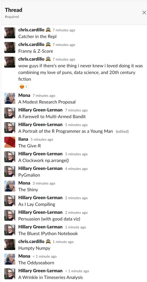mona_kay_'s tweet photo. How we create simulated data sets here at @DataCamp. Thanks to @HillGreenLerman for coordinating this 😅 https://t.co/zyFJHYu0A4