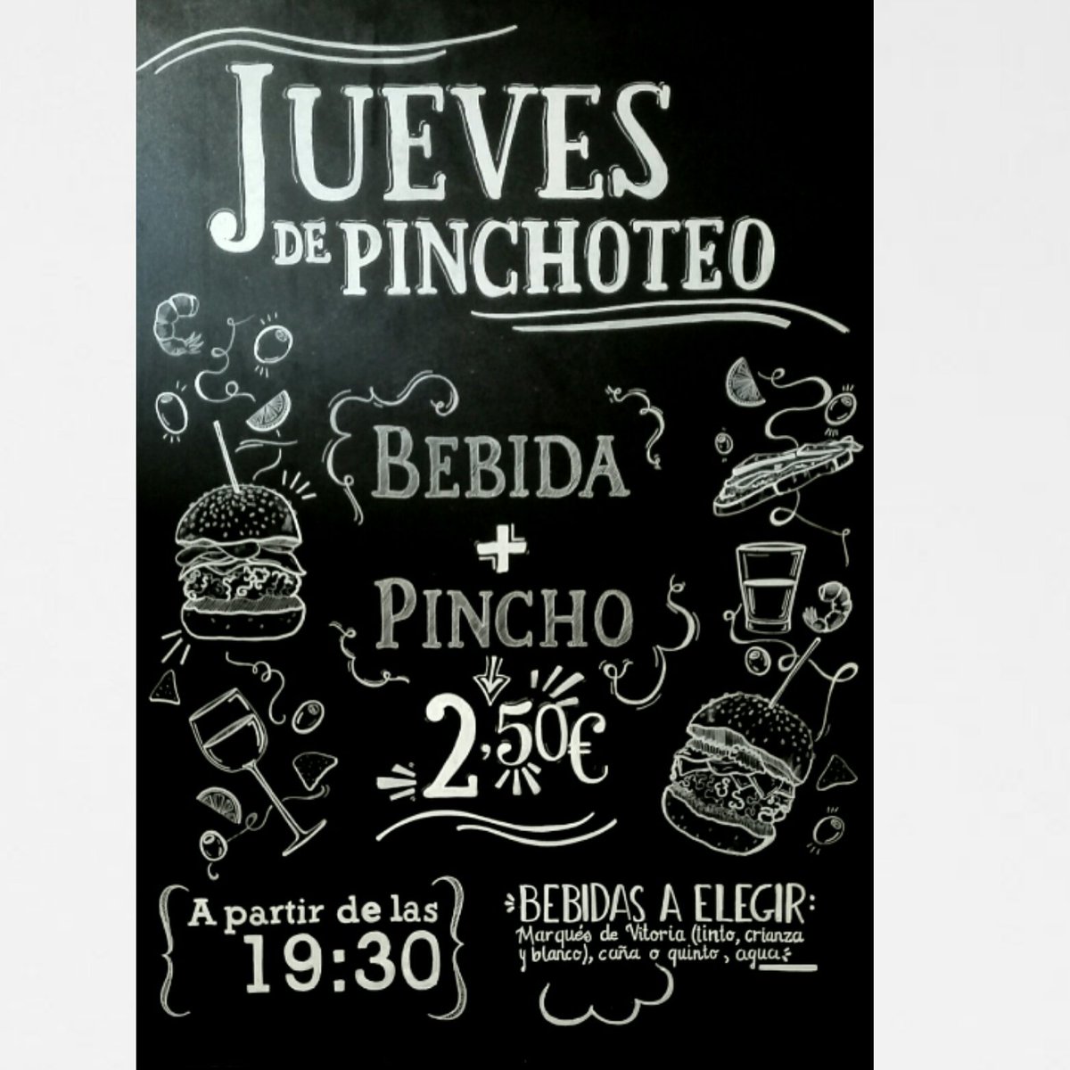 cordeliapickfor's tweet photo. Pizarra para el Jueves de Pinchoteo de La Barrica Blanca!
#menudesign #pizarra #llanes #lettering https://t.co/l3s50LAxhh