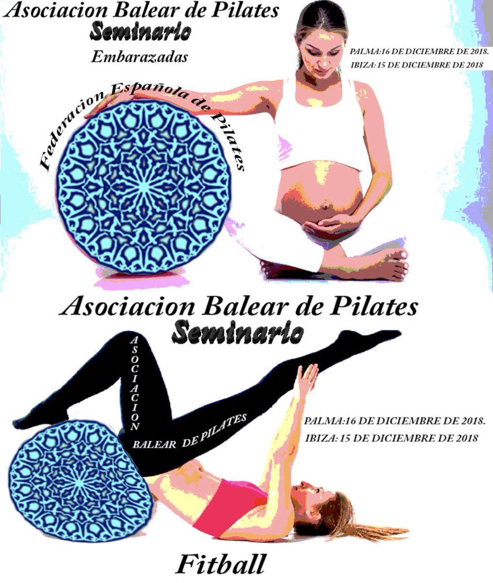 Pilatesbalear's tweet photo. Nuevo seminario de Fittball y embarazadas, hay que tener los tres niveles de Mat Pilates para su realización.
• HORARIO: 09:30 H. A 15:30 HORAS 
llamar a Marian Duarte / 655524179, Directora de la asociacion 
#pilatesbalear #matpilates #pilatespalma #pilatesibiza #pilatesmenorca https://t.co/3NZT3sgEYb