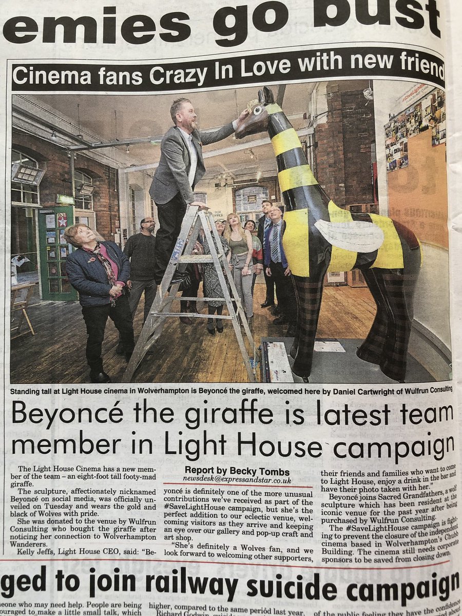 WulfrunConsults's tweet photo. Beyoncé has made the news in @ExpressandStar tonight! @lighthousemedia #SaveLightHouse @tracimoss13 #worcstandstall https://t.co/x20w08zXYS