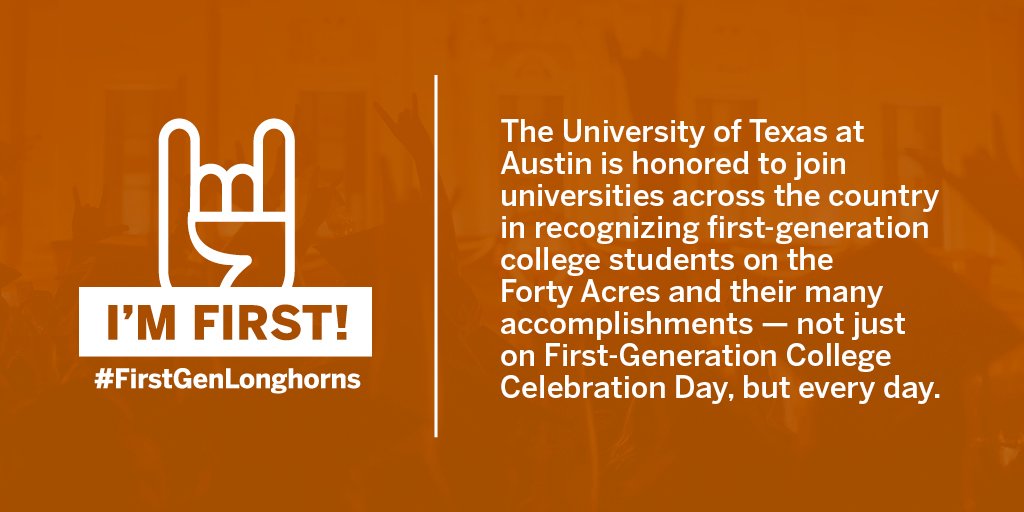 UTexasGlobal's tweet image. Happy First-Generation College Celebration Day! We’re honored to join our @UTAustin community in recognizing the accomplishments of #firstgenlonghorns on our campus and around the world. #celebratefirstgen #firstgenforward #UTstudyabroad