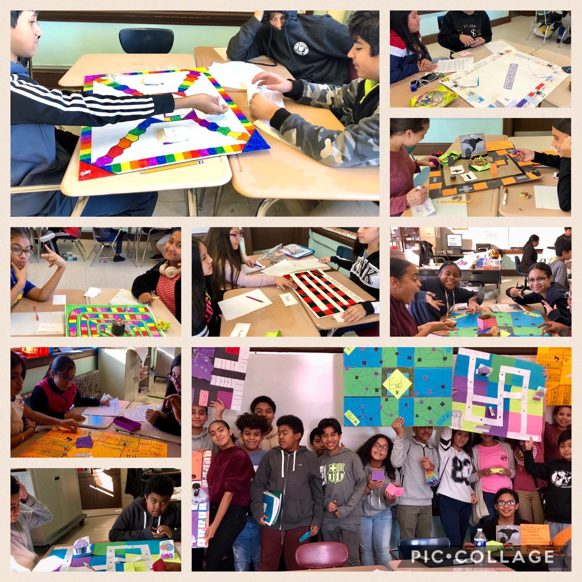 ElizabethAmadio's tweet image. Integer board games created by students in Ms. Chatelle’s  7th Grade advanced Math class. #learningwhilehavingfun @gilbertstuartms @ssutherland16 @RobertDiMuccio1 @pvdschools @GinaPicard