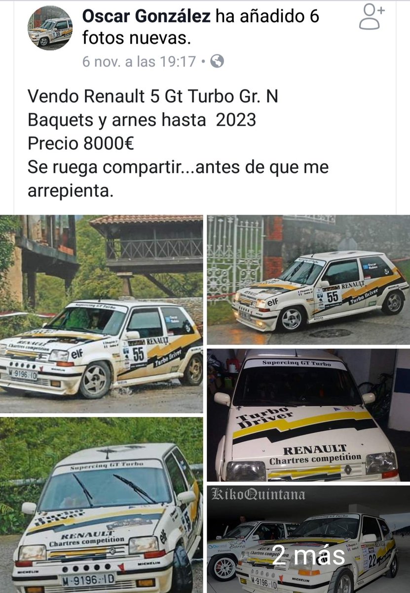 R_YoSoyRallye's tweet photo. #rallymercado #CERA #CEVH #WRC #ERC #rallycarforsale https://t.co/O0l0ZAVmL8