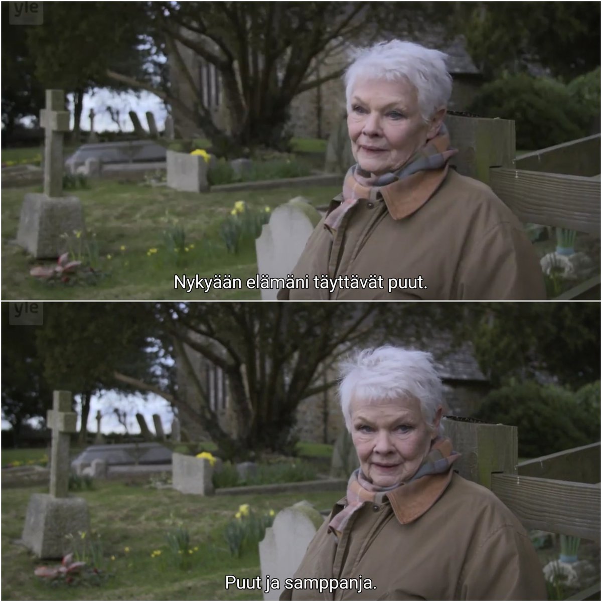 maajuska's tweet photo. Judi Dench ❤️ Ihan huikee, musta tulee isona samanlainen. Katselusuositus @yleareena: Judi Dench ja puiden neljä vuodenaikaa 👍 https://t.co/4mZCpOXgDd