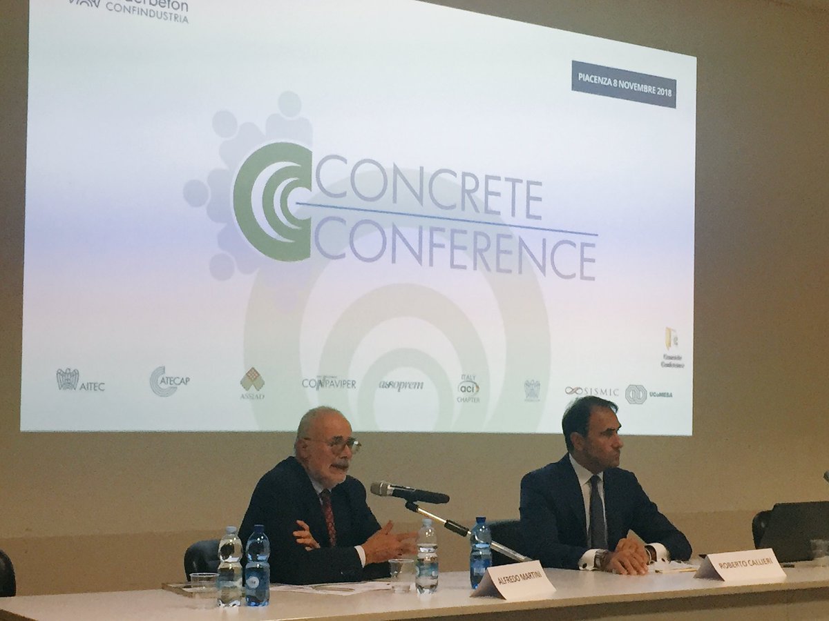 federbeton's tweet photo. “Il cemento e il calcestruzzo sono materiali di eccellenza che possono rispondere a ogni richiesta e che consentono di realizzare qualsiasi opera” è il messaggio del Presidente di Federbeton, Ing. Callieri, alla #concreteconference di Piacenza #GIC https://t.co/KXFLRlbutj