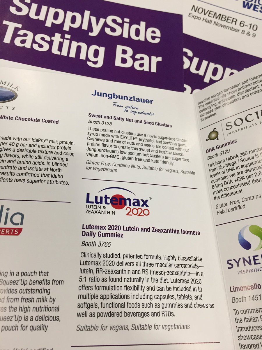 Don’t forget to stop by #SSWEXPO Tasting Bar at booth 5735 to taste our delicious #Lutemax 2020 gummies!
