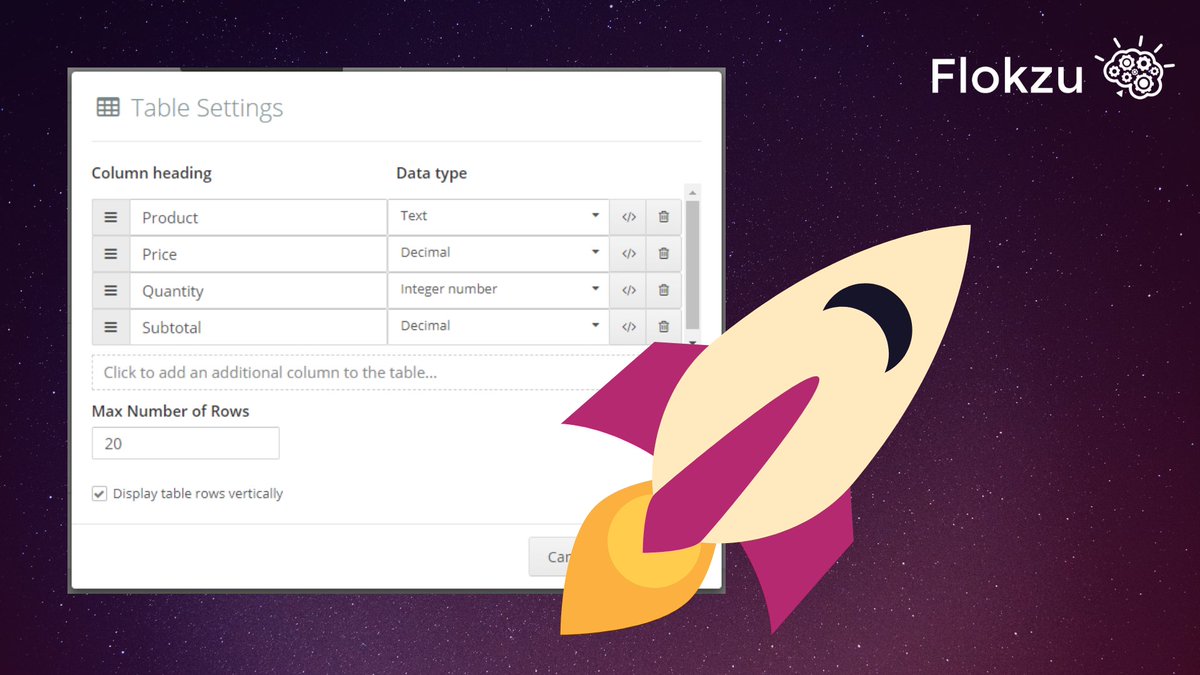 Flokzu's tweet image. 🤓Did you know you can create custom spreadsheets in your process form? Read all about table type fields and take your processes to the next level!🚀 buff.ly/2OufgSZ

#BPM #CloudWorkflow #spreadsheet #process