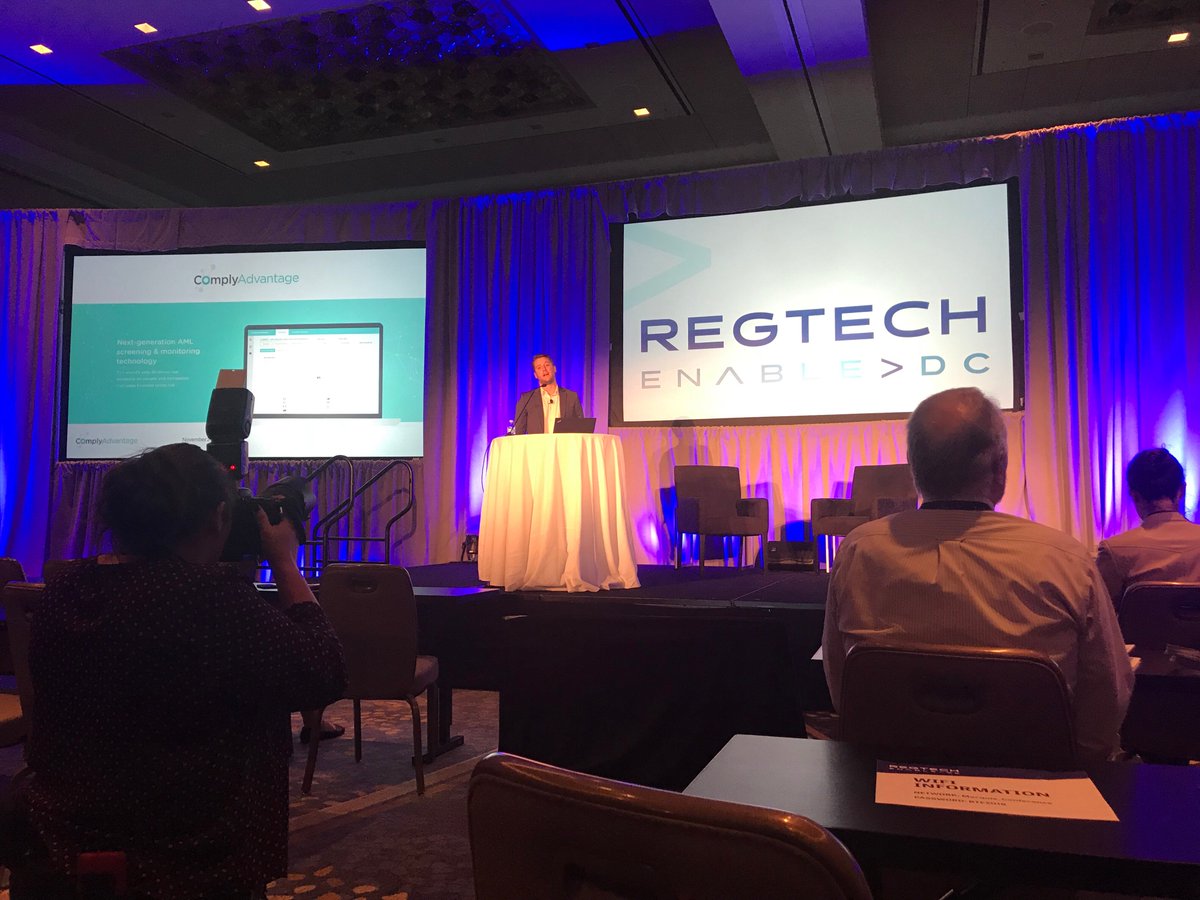 ComplyAdvantage's tweet image. &apos;@regtechtom showcasing our platform at @RegTechEnable yesterday in Washington, DC ow.ly/8ouQ30mxRMS