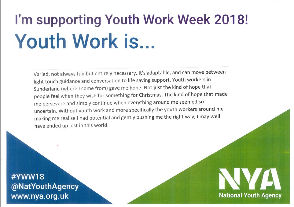 #YWW18 #NYA @natyouthagency What is youth work to you? #youth @vinspired @NCS