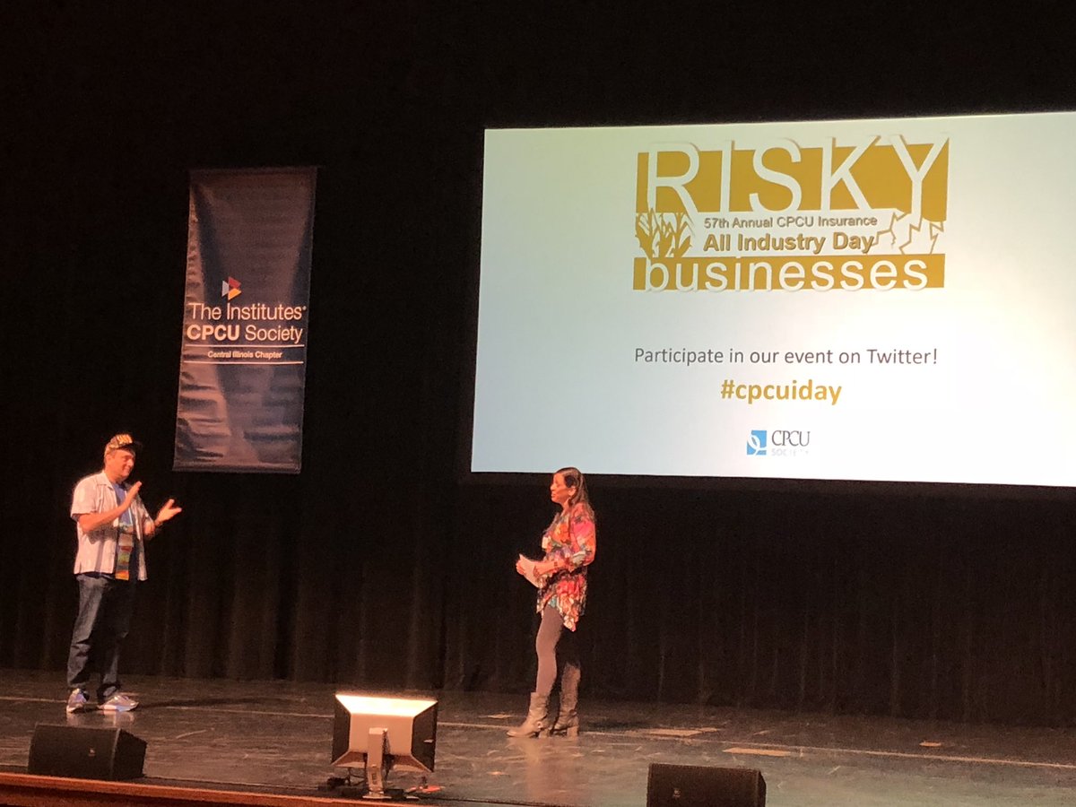 tbaldwin1985's tweet photo. Eric Hoss and Sally Salegna getting Central Illinois CPCU Society Chapter 63rd I - Day kicked off with humor!!! #cpcuiday #cpcu18 https://t.co/OL3cc6uQeI