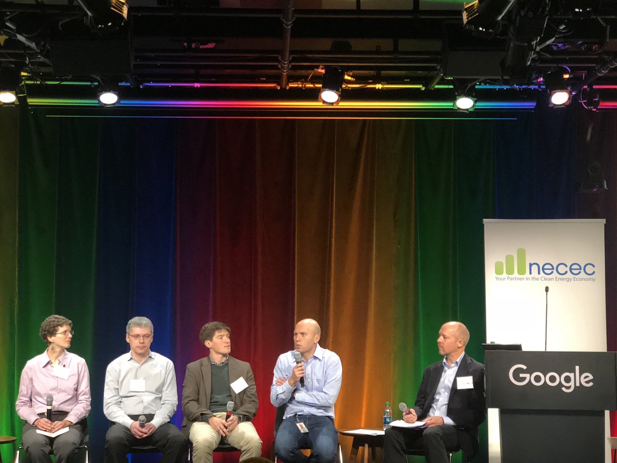 join_ACT's tweet photo. Today’s panel on #ai and #cleantech includes Emilie Phillips of @Sense, Pavel Ozhogin of @nationalgridus, Eddie Obropta of @RaptorMaps, and Uri Mariash of @Google, and moderator @agfpim. #NECEClive https://t.co/A5dhynxPlN