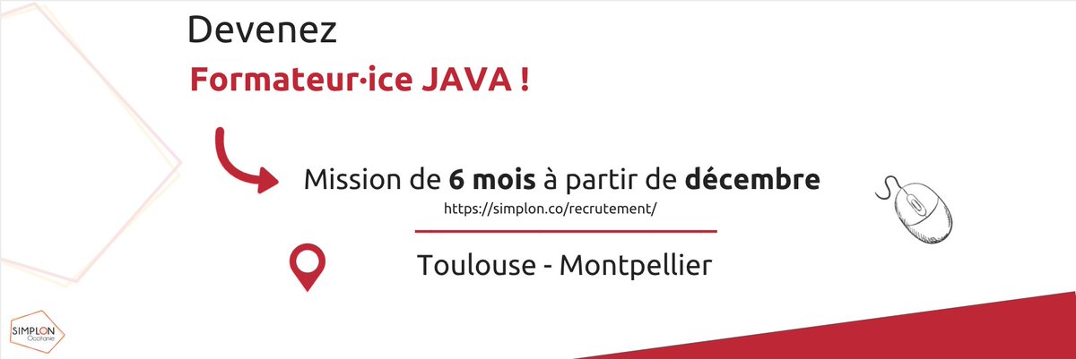 FrenchSouthD's tweet image. [💼 OFFRE D'EMPLOI] Wanted 🕵️‍♂! Formateur·rice en développement JAVA sur #Montpellier &amp;amp; #Toulouse @Simplon_Occ 👉 bit.ly/2yZe4lz