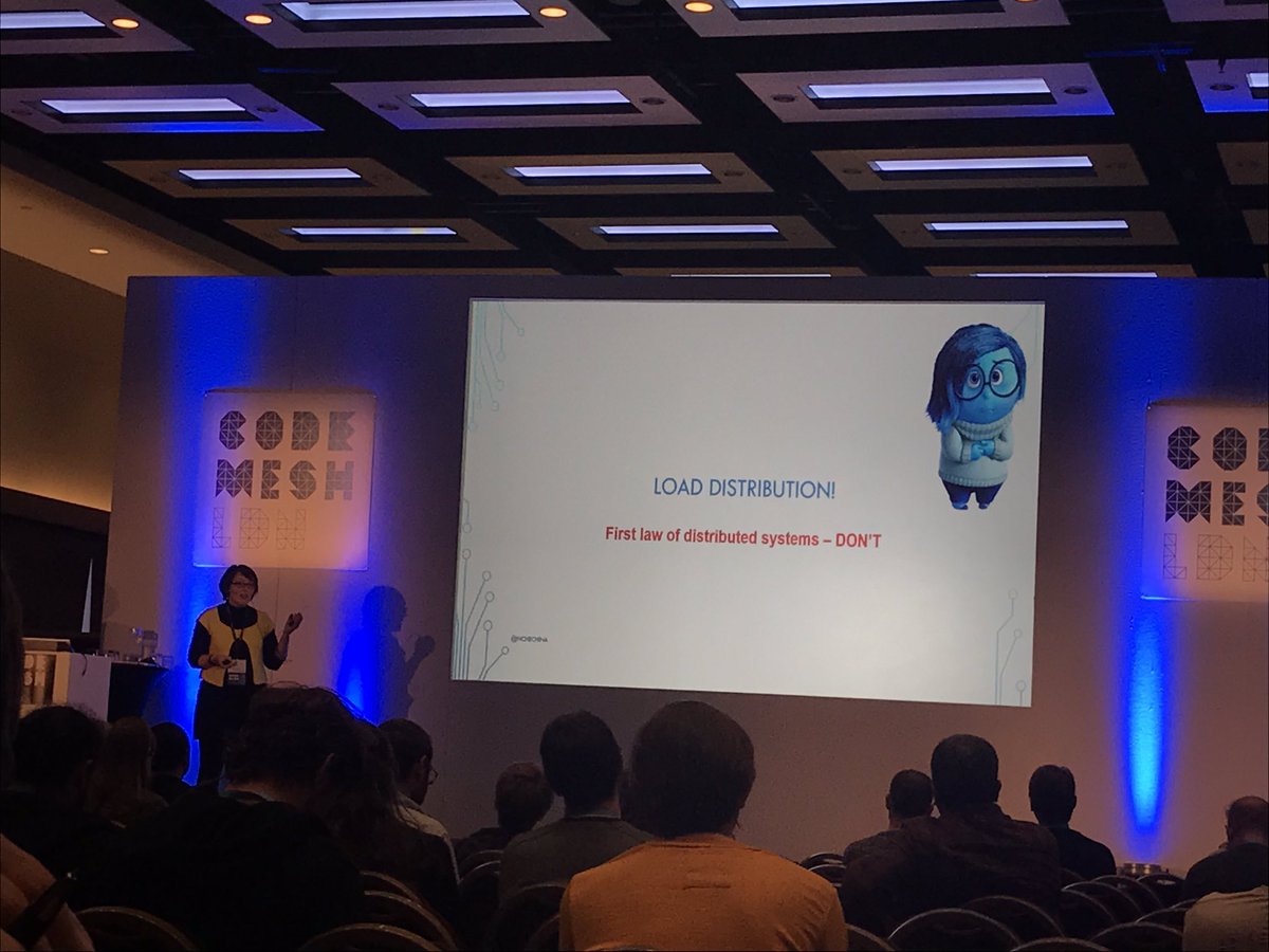 kkavita92's tweet image. &quot;First law of distributed systems - don&apos;t&quot; - Natalia Chechina #CodeMesh
