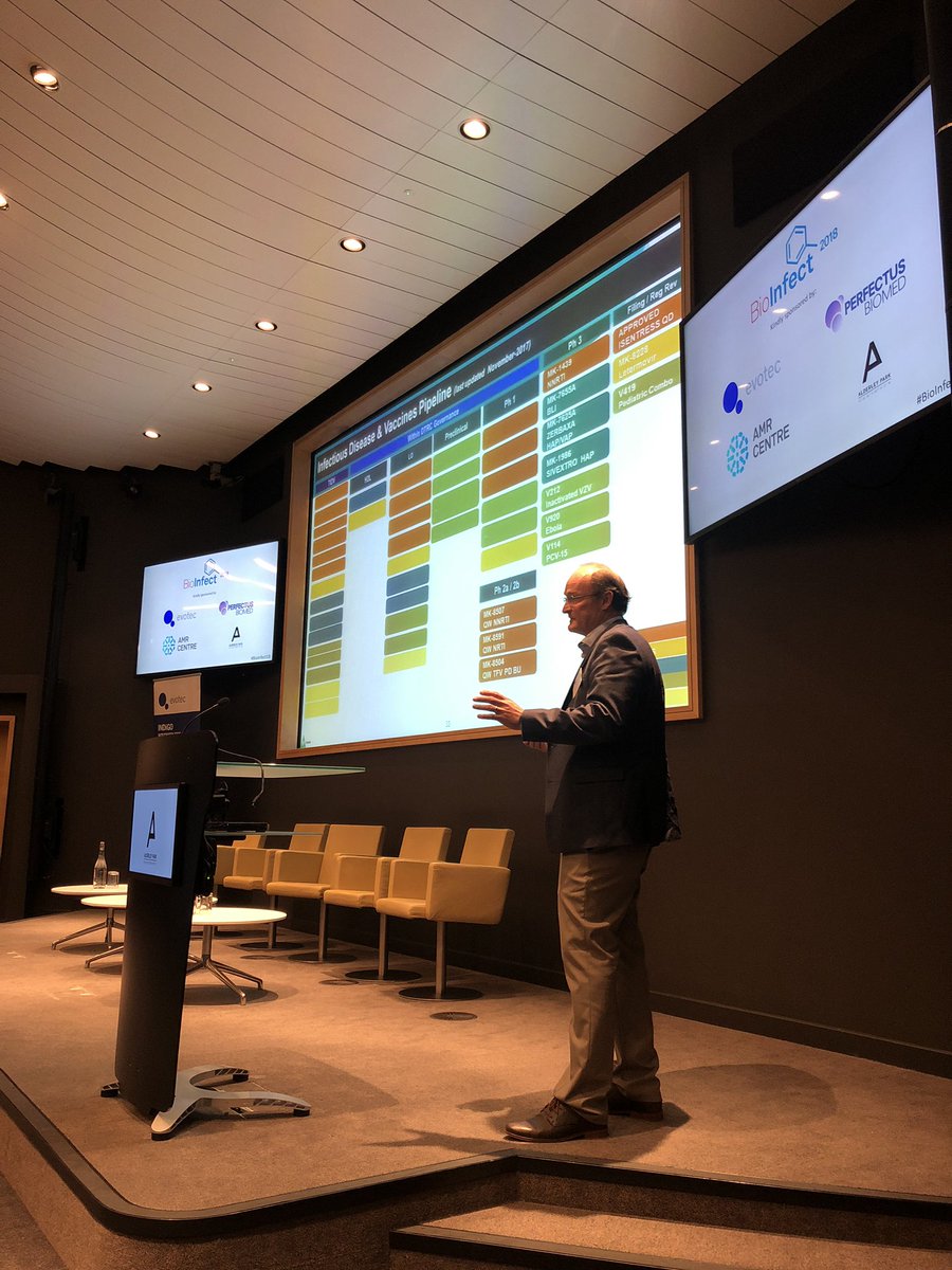 Bionow's tweet photo. Delighted that Todd Black @Merck was able to join us today for #BioInfect18 and give the big Pharma viewpoint @EvotecAG @perfectusbiomed @TheAMRCentre @AlderleyPark https://t.co/ln4nyIhJAa