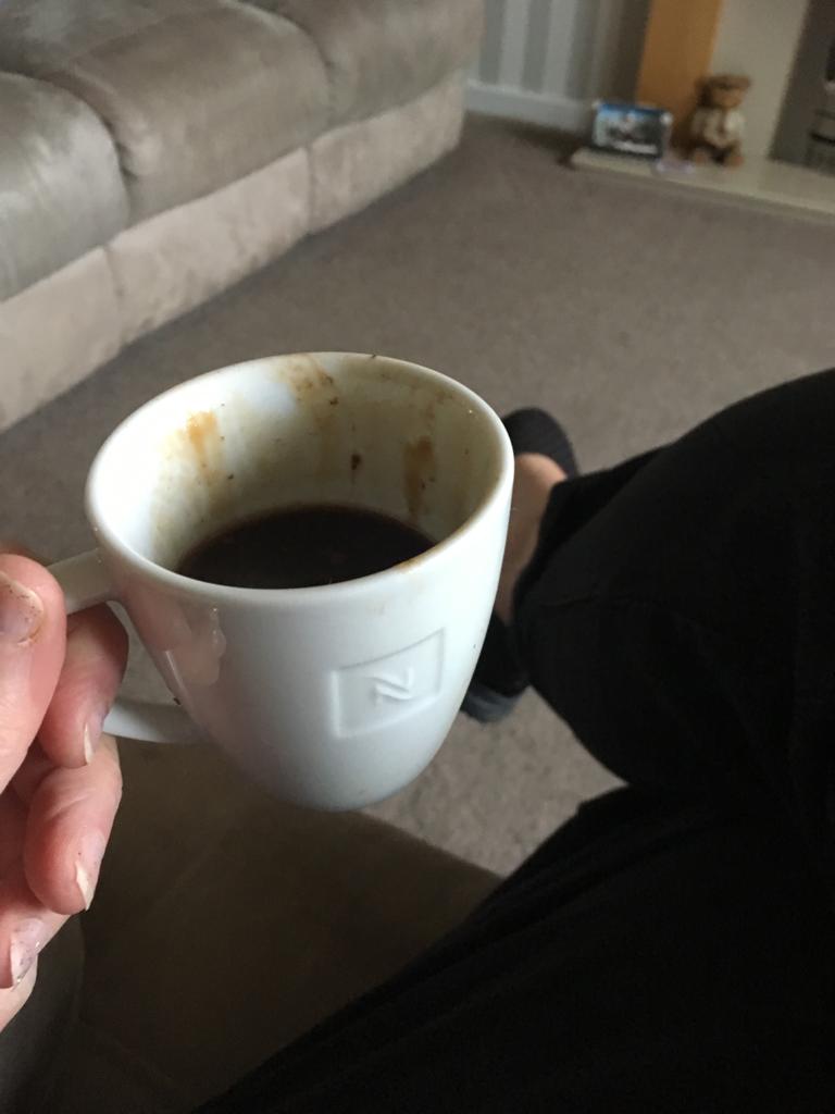 hollings_lisa's tweet image. When your best friend tells you she drinks gravy in an espresso cup and you laugh until she sends this... She was serious #gravy #tinycup #yorkshiretea