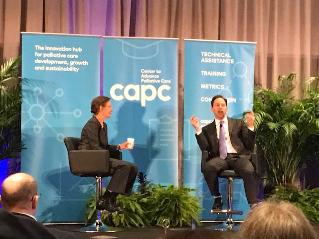 Pallimed's tweet photo. Great to see @capc and @NHPCO partnering to move the field of #hpm forward, together, to meet the growing need.  @DianeEMeier @EdoBanach #CAPCSeminar18 https://t.co/P1wLZthiXp