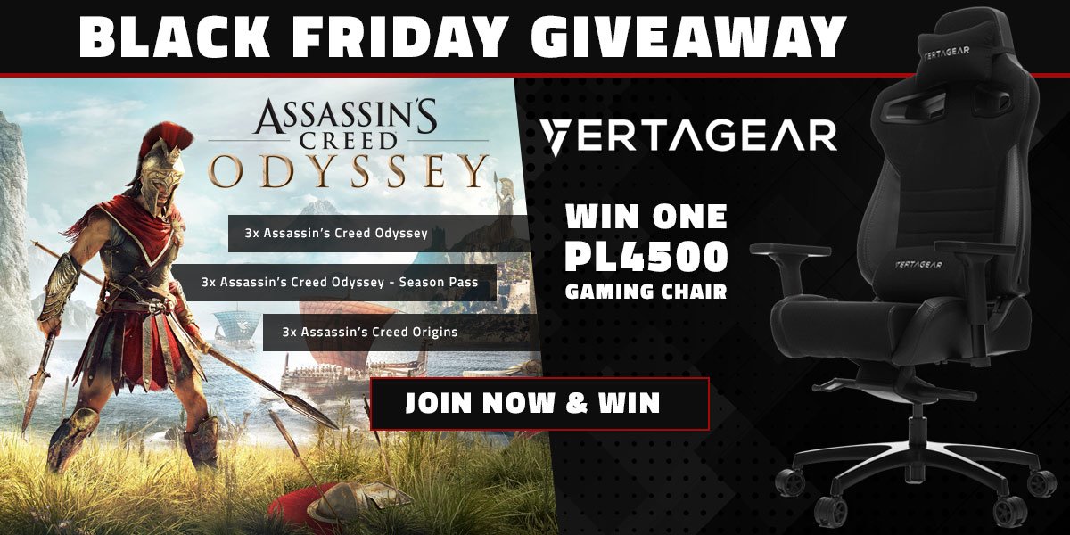 Vertagear's tweet photo. It's giveaway time with our friends over at @2game. Enter now to get your chance to win some awesome games from the @assassinscreed universe or a PL4500 from us!

https://t.co/zSzKJDi5rR https://t.co/FmLk72W8uC
