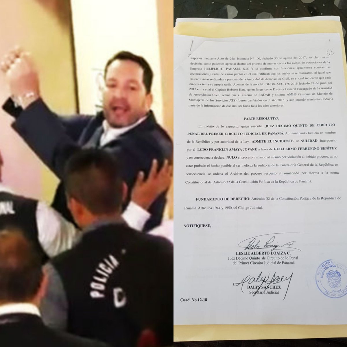 Hoy la justicia rompe las cadenas de la maldad y de la injusticia. Juzgado XV declara nulo el proceso en mi contra donde jamas cometí ningún delito. Dos años de mi vida preso por este expediente nefasto y de odio <a href="/tvnpanama/">TVN Panamá</a> <a href="/TReporta/">Telemetro Reporta</a> <a href="/nexnoticias/">Nex Noticias</a> <a href="/criticaenlinea/">Diario Critica.Pa</a> <a href="/prensacom/">La Prensa Panamá</a>