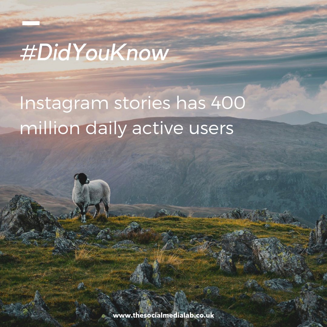 _TSMLab's tweet image. #didyouknow

Instagram stories has 400 million daily active users