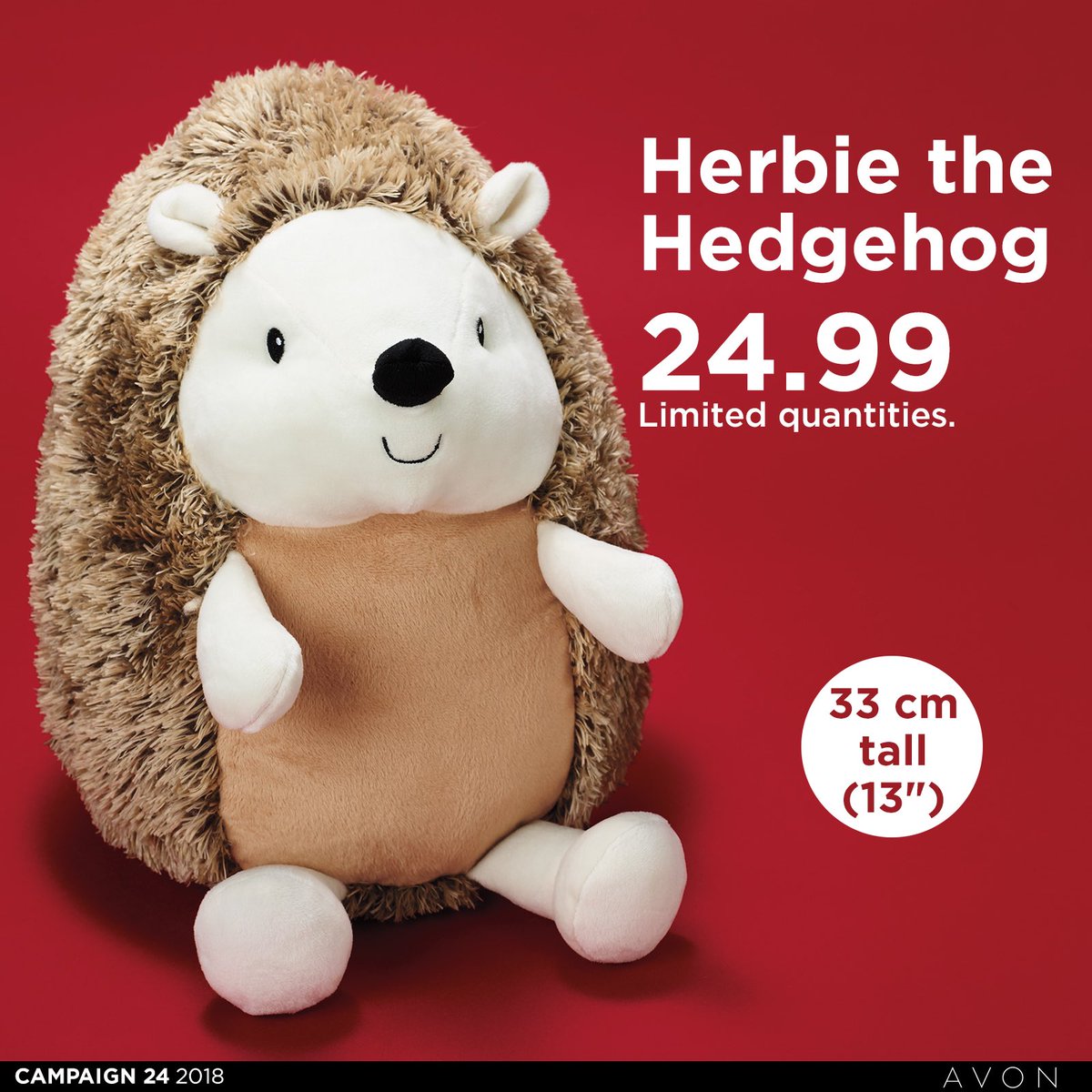 AvonbyJ's tweet photo. Herbie the hedgehog🦔 

limited quantities! 13” tall, only $24.99❄️ Contact me before this campaign is over!💋 https://t.co/1RYjTQctL0