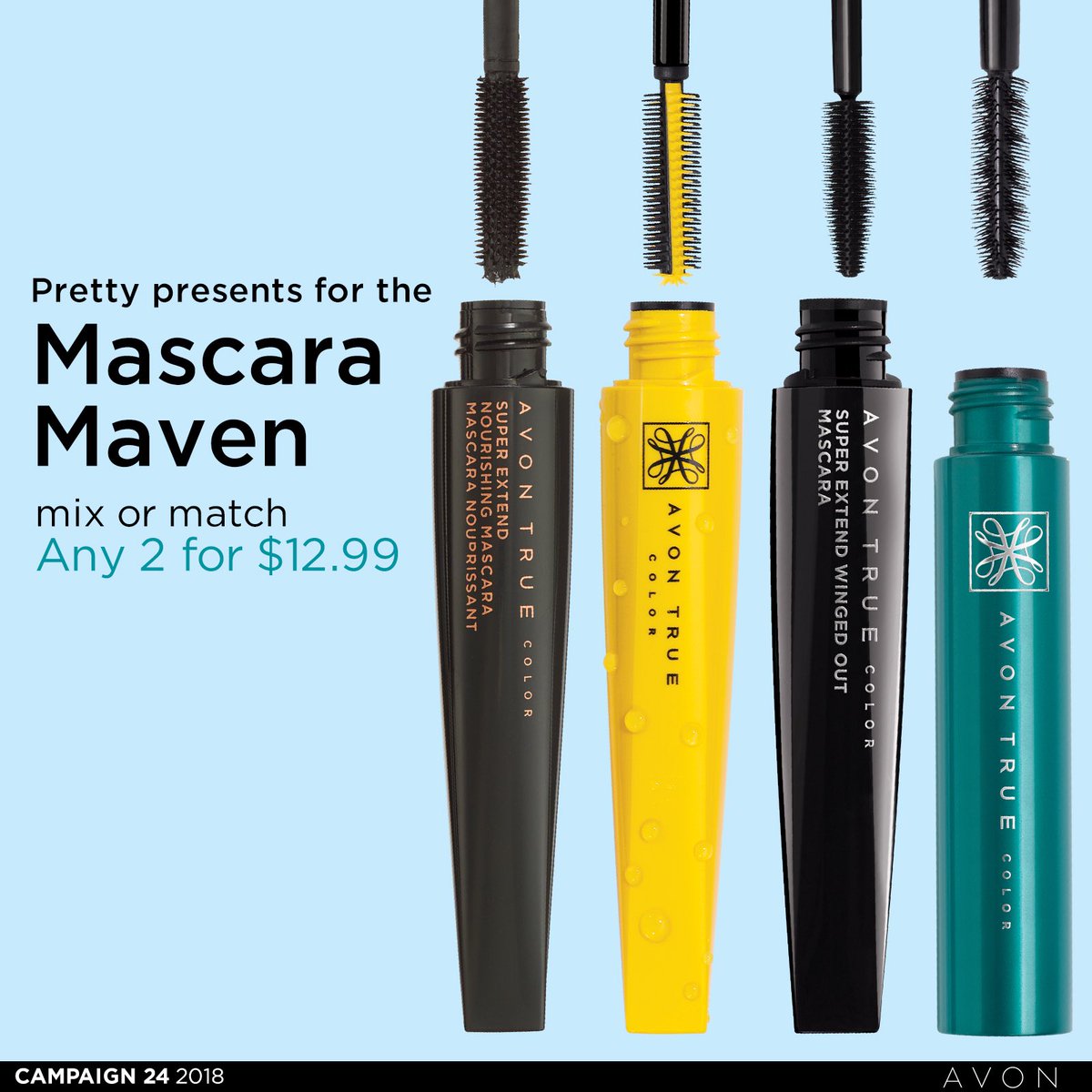 AvonbyJ's tweet photo. Mix or match any 2 for only $12.99!👀 #mascaramaven 📲 https://t.co/wYfoxEkTIc 💋 https://t.co/7rEFf3ruU3