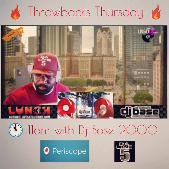 ESesuuu's tweet photo. #LunchBoxShow 11am on #Periscope with @djbase2000

Download the free App and listen to #hiphop and #RnB

Follow Dalive5, djbase2000, djdicebrooklyn, ButtaL and LSOne on Periscope

🕚 11am #eastern
🕓 4pm #London
🕔 17 Uhr #Berlin

#LunchBoxShow #tbt #80s #90s #Music #DJ #dalive5 https://t.co/agVnzYg8ke