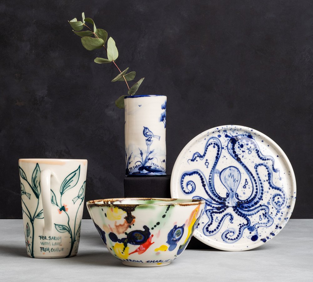 This Christmas, explore bespoke gifts by Mia Sarosi and Bislia Noha. Both ceramicists are offering a choice of their handcrafted ceramics to be customised to your exact specification, from the finish of the design to personalised messaging. Visit our TCR store to find out more.