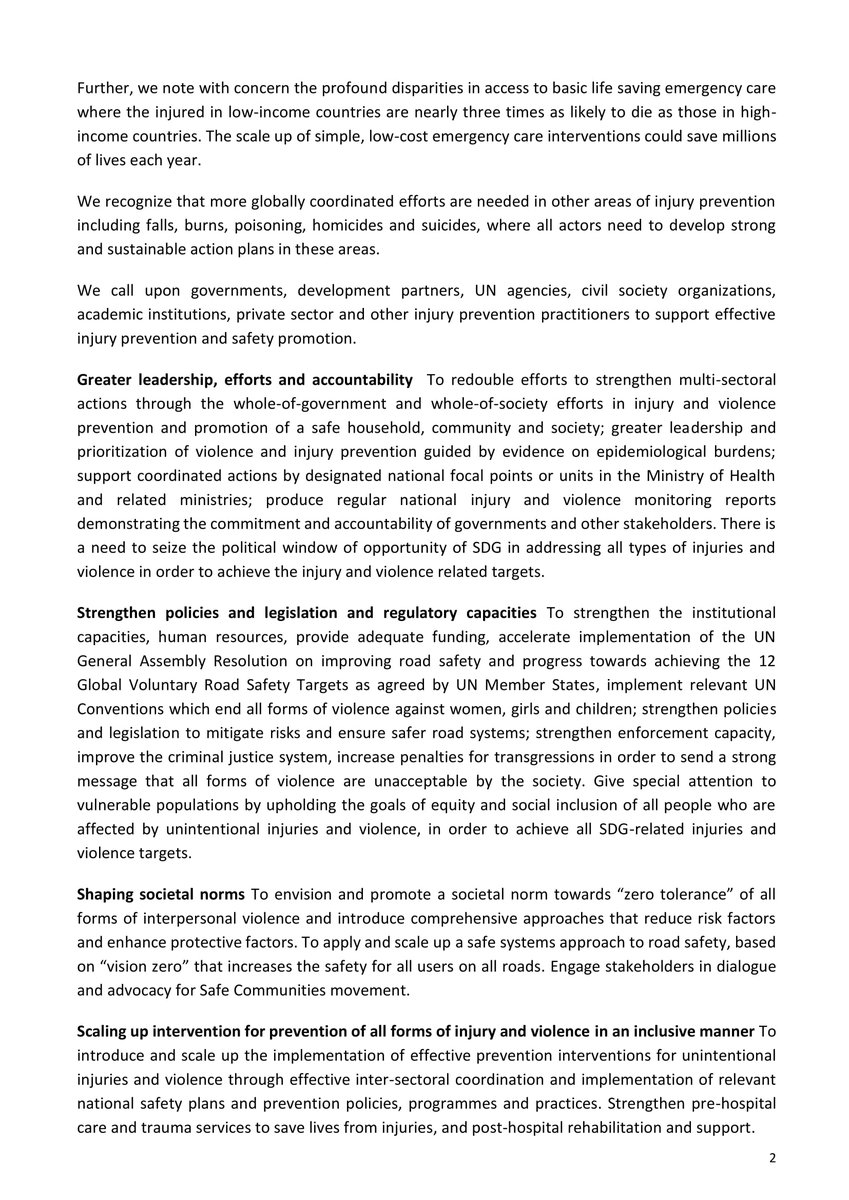 safetyworld2018's tweet photo. Bangkok Statement
The 13th World Conference on Injury Prevention and Safety Promotion: Advancing Injury and Violence Prevention to Achieve the Sustainable Development Goals https://t.co/UxkKbzv28z