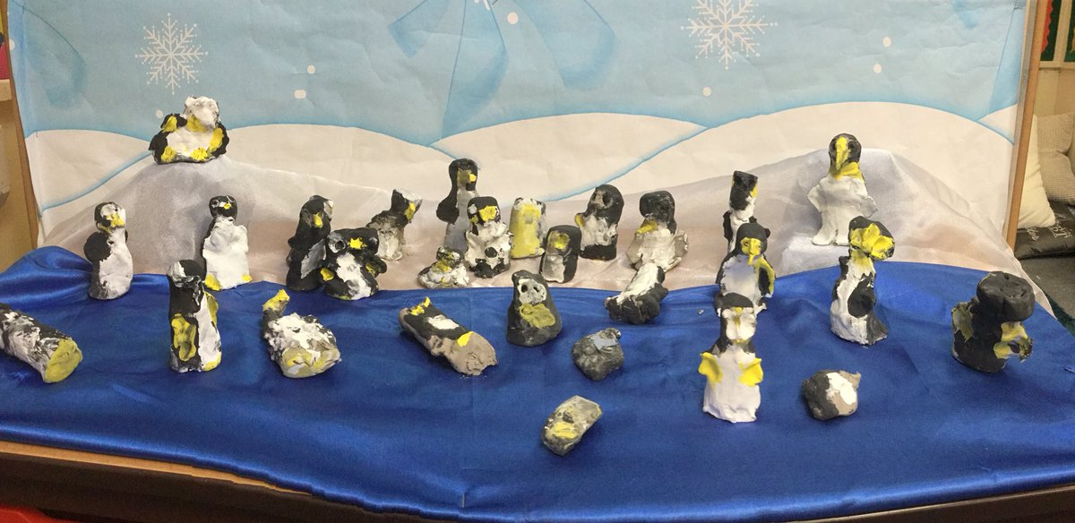 CLPSyr1's tweet photo. @CoatesLaneSch the children loved making these penguins from clay and painting them. They look great, too 😀. https://t.co/hQMmCgbNyL