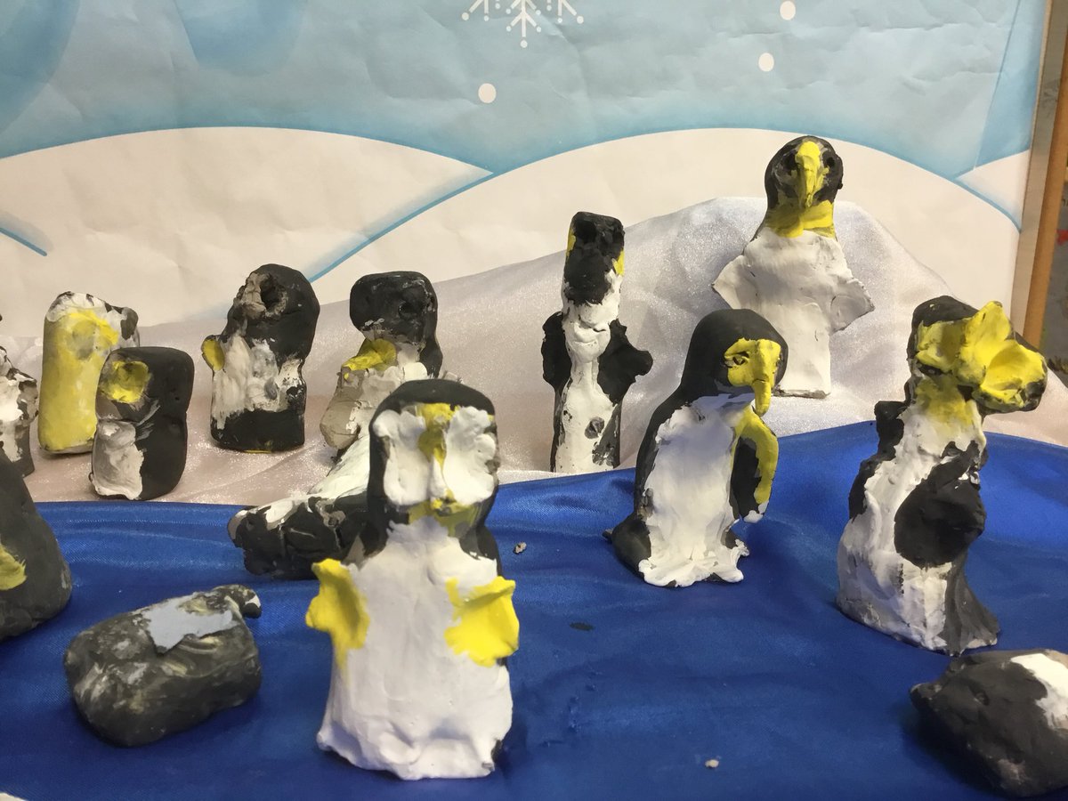 CLPSyr1's tweet photo. @CoatesLaneSch the children loved making these penguins from clay and painting them. They look great, too 😀. https://t.co/hQMmCgbNyL