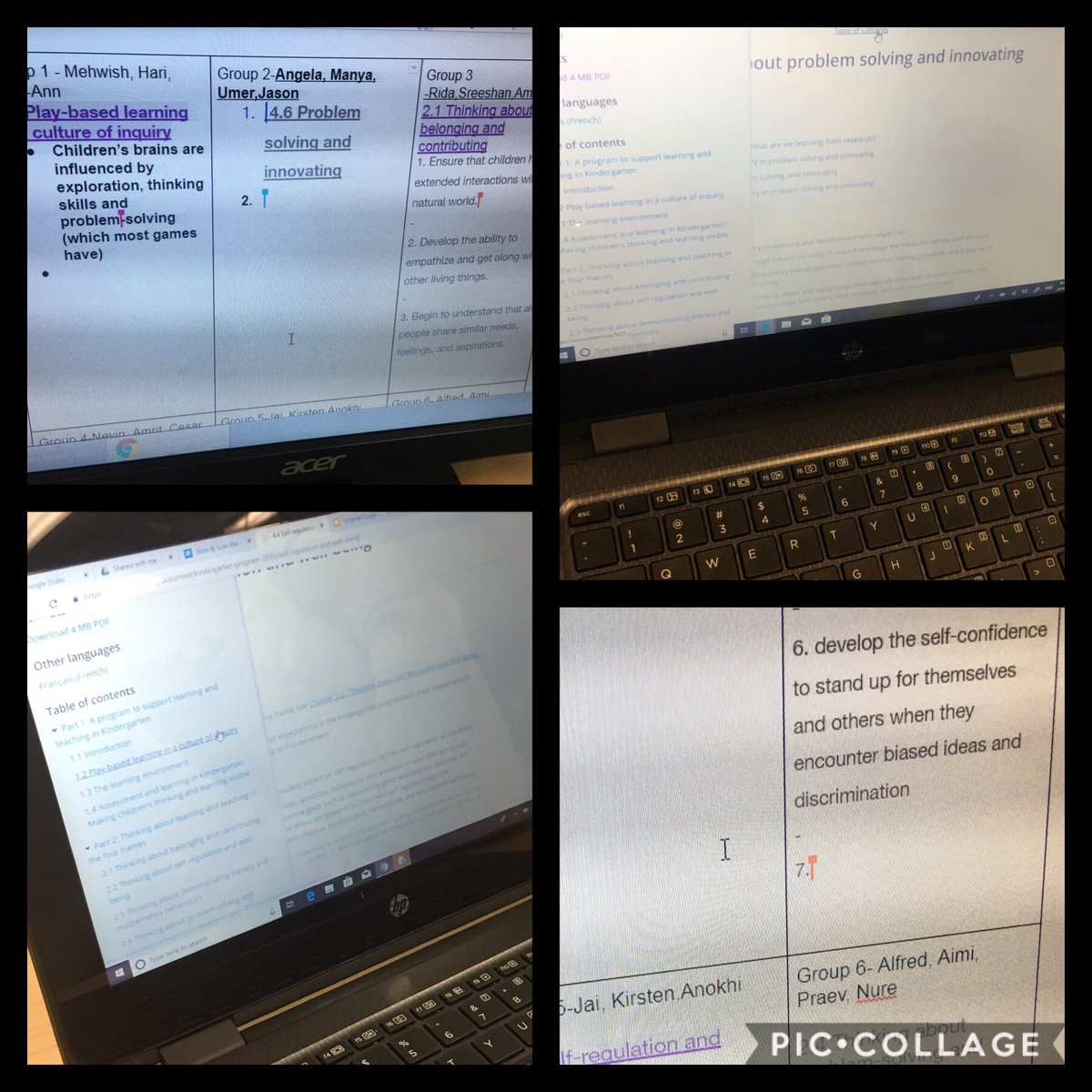 Grade 8s @FallingbrookMS take deep dive into #KindergartenProgram to ensure our @DigitalPromise #PlayToLearn games meet learning goals for our collaborative work with @EdenrosePS @meadvillps & @sherwoodmillsps #EarlyYears #peel21st #collaboration