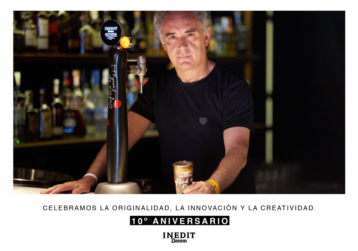¡Brindemos por los 10 años de Inedit! Una cerveza inspiradora y única creada por Ferran Adrià y nuestros maestros cerveceros... ¿Lo celebramos?