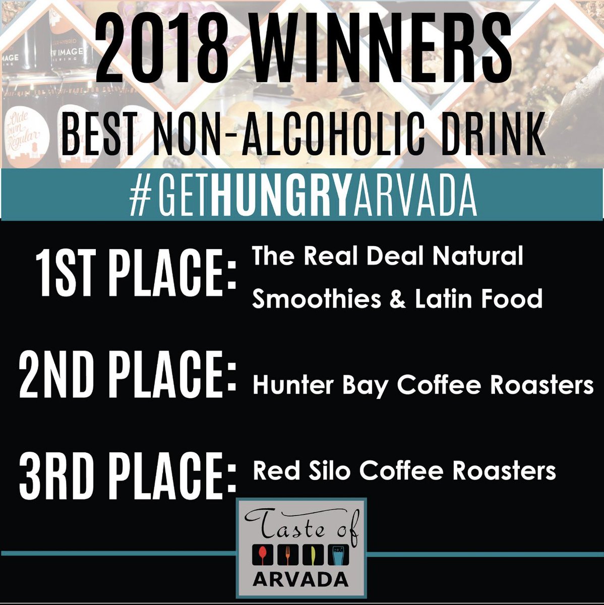 A huge thank you to the Arvada Chamber of Commerce for putting on an incredible event! We are honored to have taken third place in the 2018 Taste of Arvada! #youguysrock #communitycoffee