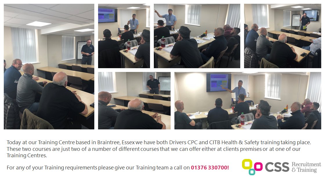 CssRecruitment1's tweet image. Today at our Training Centre based in #Braintree, #Essex we have both #DriversCPC and #CITB Health &amp;amp; Safety training taking place 👇