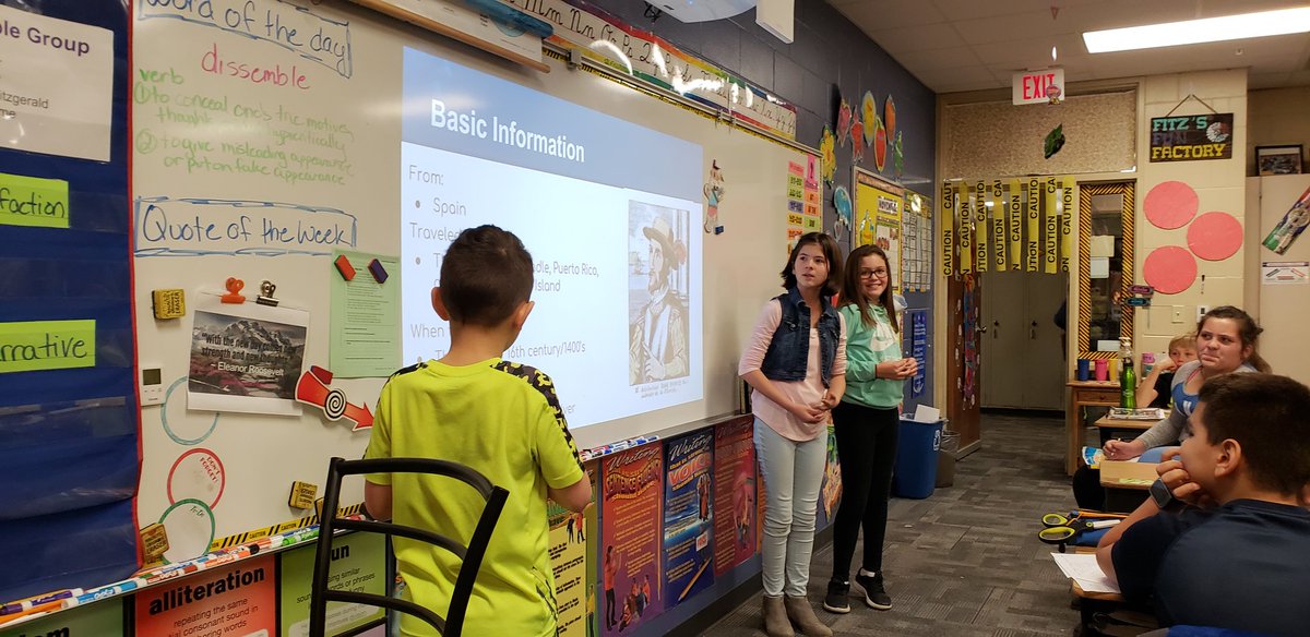 MissFitzBPS's tweet photo. Explorer presentations day 2! @benningtonelem @mm_o_connor #europeanexplorers #5thgrade #socialstudies https://t.co/s93fElHP13
