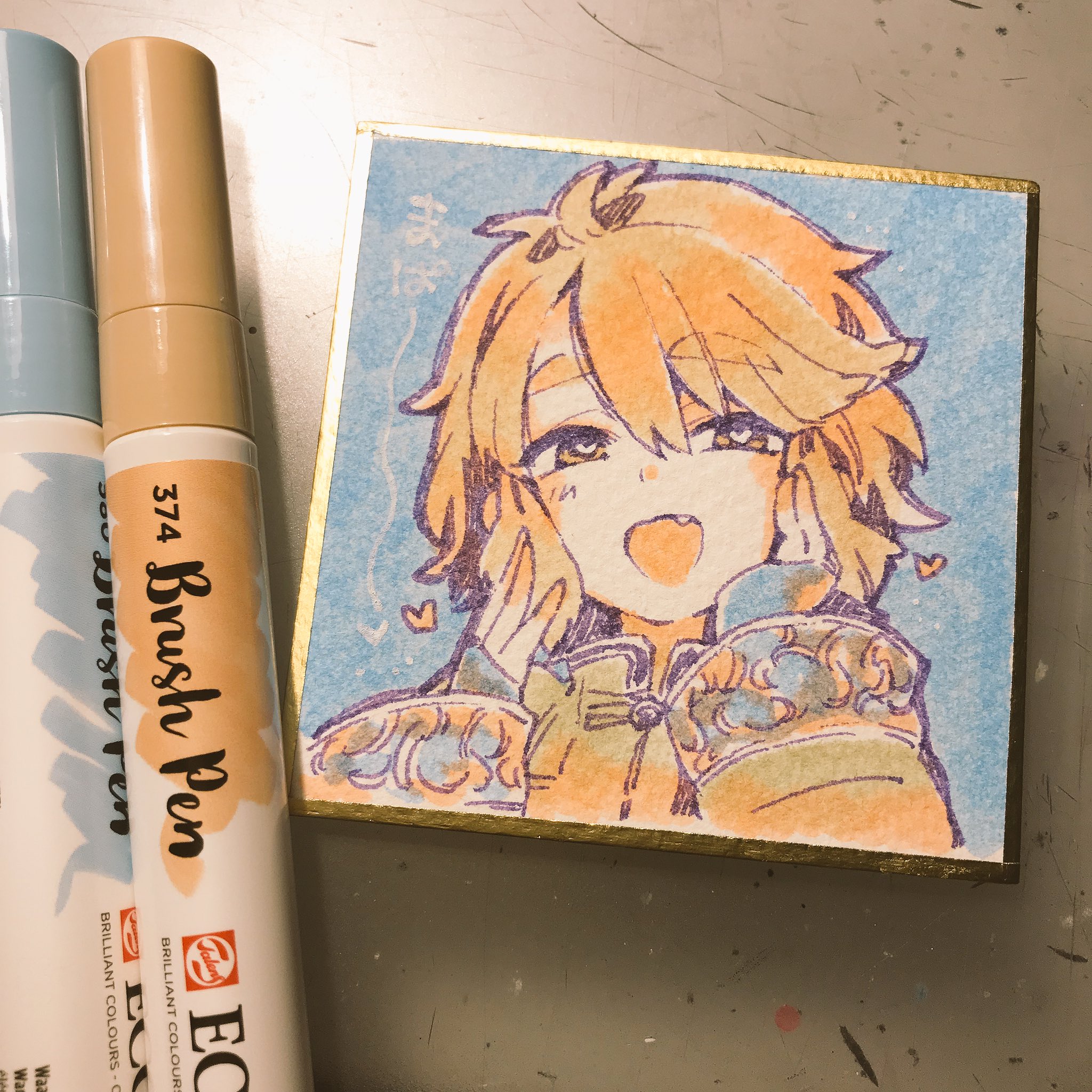 成家 慎一郎 Twitter ನಲ ಲ 新しいミニ色紙と水彩ペンの相性を見たくてパーヴェル落書き まぱ う ん 水彩ペンは気軽に滲みでふわふわできると思ったんですが予想以上に広がらなくて結局コピック的な塗りに 要練習 T Co Xm2vemfwiw Twitter