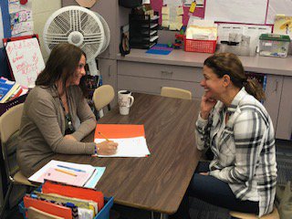 GainfieldSchool's tweet photo. Final day of Parent-Teacher Conferences at Gainfield! What a pleasure it is to share the progress of our students with their families. #GESlearns https://t.co/FuCMaFGLFF