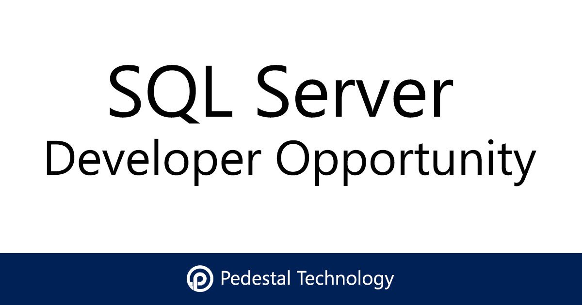 syntaxcon's tweet image. Heads up! Pedestal Technology is looking for a SQL Server Developer for a contract position - bit.ly/2FcNACI
. . . #sql #sqlserver #techjobs #databases #database #developers #chstech #chsjobs