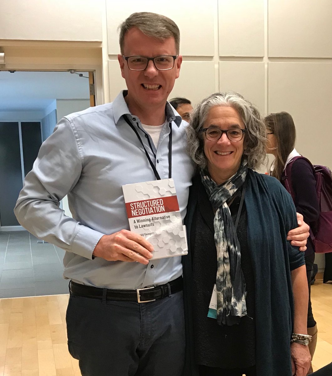_donalrice's tweet photo. They say you should never meet your heroes, but meeting ⁦@LFLegal⁩ at ⁦@A11yTesting18⁩ was a real thrill. I will continue to teach Lainey’s work on #structurednegotiation to students in my LLM class ⁦@NUIGCDLP⁩ https://t.co/fA4c34QJdt