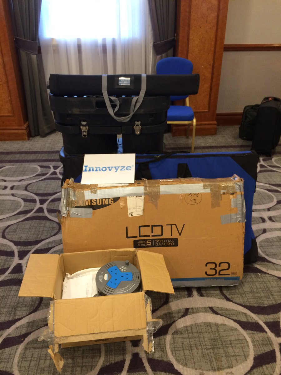 Innovyze's tweet photo. Well, that's a wrap from #CIWEMUDG in Blackpool. See you at the NCE Flood Management Forum in a couple of weeks. Got to say, that monitor has certainly travelled. Time for a new box? #UDG18 https://t.co/mg4u8tsYG1