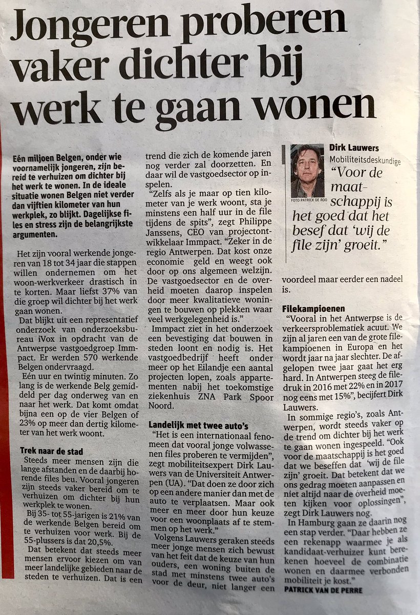 Dirk_Lauwers's tweet photo. Meer en meer mensen beseffen dat ze niet enkel in de file staan maar zelf de file zijn. En willen niet enkel hun mobiliteitsgedrag aanpassen maar (vooral jonge volwassenen) ook hun woonplaats. #filedier of niet, dat is de kwestie ook bij de keuze van een woning https://t.co/mYYXtuE1pQ