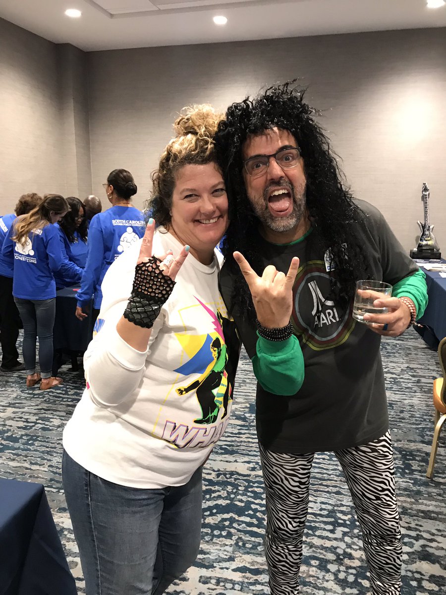 CycProducer's tweet photo. Collaborating and connecting to solve puzzles to get clues to open locks -Jenna and Todd -put teachers to work!#scteachers https://t.co/MeQHy0LV4L