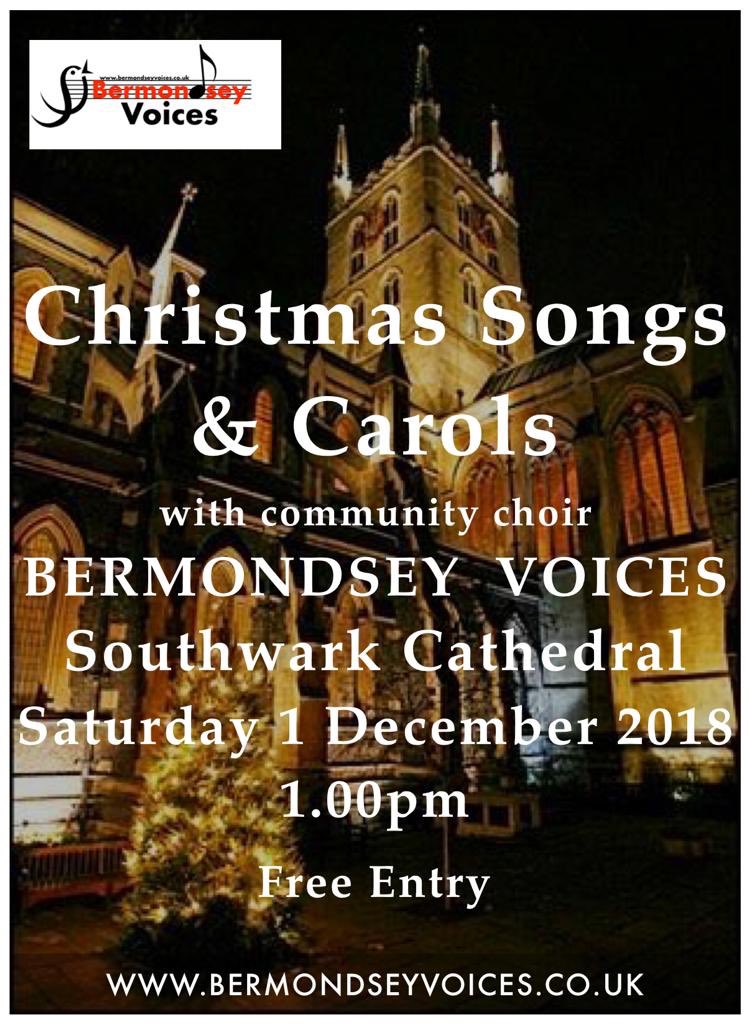 BermondseyVoice's tweet image. Bermondsey Voices is happy to participate again as part of the Friends of Southwark Cathedral during their Christmas Market ✨🎄
🎄We will perform Christmas Songs &amp;amp; Carols in Southwark cathedral 1.00pm. Free entry.🎄#bermondsey #bermondseyvoices #christmas #singing #concert