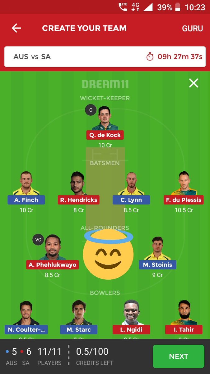 CricketWweFact1's tweet photo. AUS vs SA Dream11 Team
SL TEAM
15-20 MEMBERS
#AUSvSA 
#Dream11 https://t.co/kZTY6usiKF