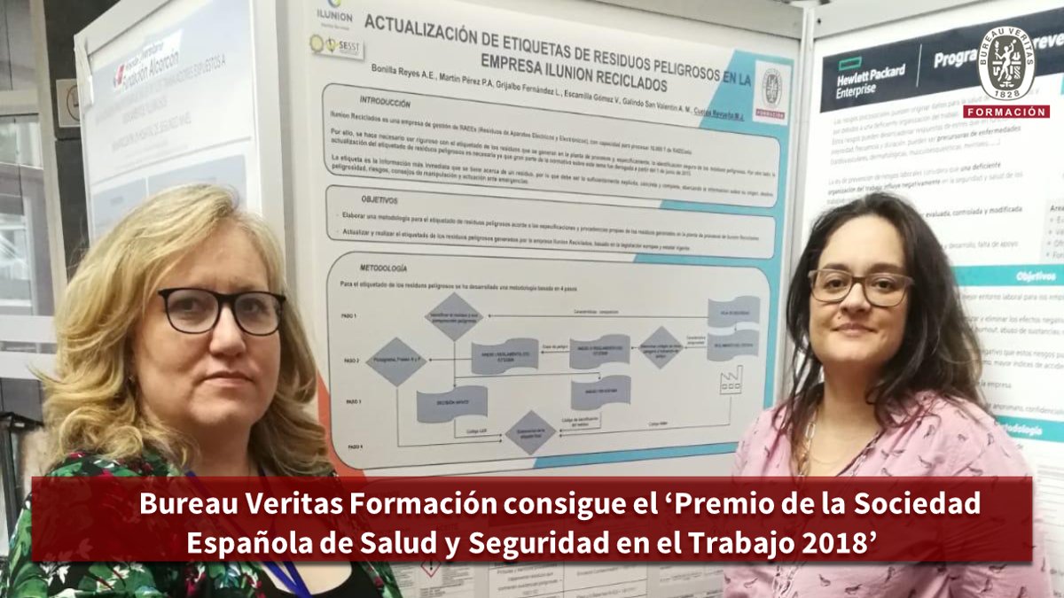 BureauVeritasCU's tweet photo. Nuestro equipo de #Prevención de #Riesgos #Laborales #PRL, #MedioAmbiente y #NuevasTecnologías recibe el 📜'Premio  de la Sociedad Española de #Salud y #Seguridad en #Trabajo 2018 @SCastellanaMST' #3conNPRL📚Por el caso de éxito de la planta de reciclados de @ILUNION de León https://t.co/5NNtafCx3n