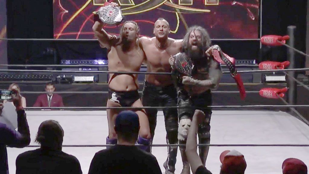 ringofhonor's tweet photo. #TheKingdom are the NEW and 3x #ROH World Six-Man Tag Team Champions
More Info: https://t.co/yTMa1uz0Os
Relive #ROHSOTF anytime on-demand as an #HonorClub member!
https://t.co/vS7fcMBTTh / #ROHApp (Apple, Android, Roku)
@MattTaven @WildHorseTKO @TheHorrorKingVM https://t.co/Q4pbwGdaD2