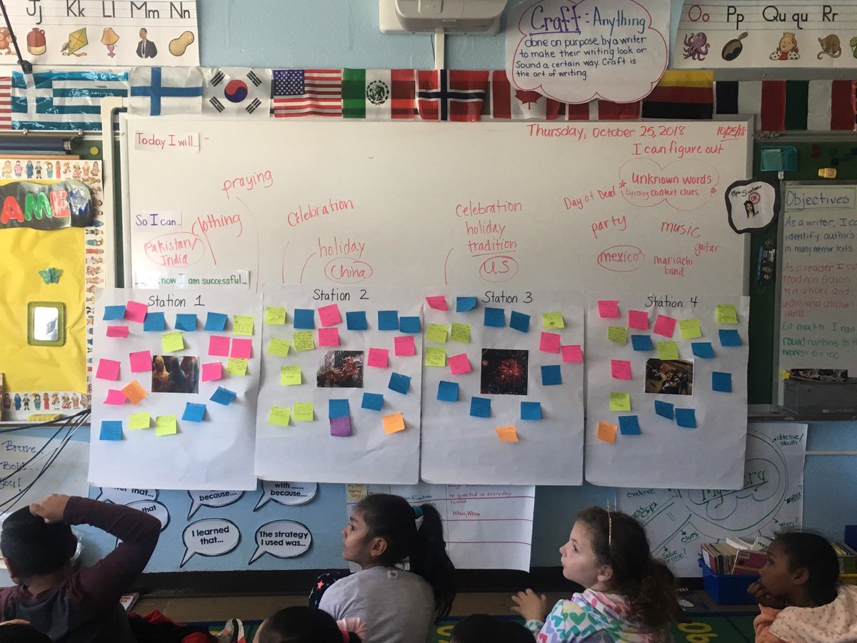 3rd graders took a carousel walk , had meaningful conversations with their peers in order to predict what the investigation was going to be about.
<a href="/MrsAndrejko/">Mrs.Andrejko</a> @Mmolinari109 
<a href="/CornwellAveES/">CornwellAveES</a> <a href="/WH_ENL/">West Hempstead ENL</a>