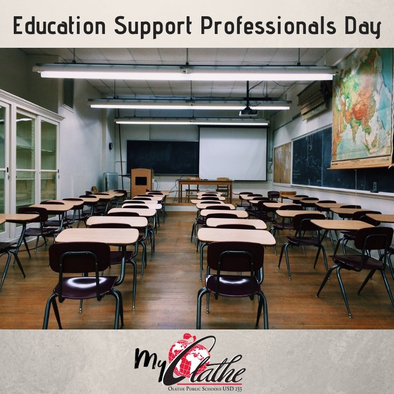 Today we celebrate many unsung heroes of education. Custodians, food production, transportation, clerical, paraeducators and maintenance professionals are among those we celebrate today. Our district couldn't function without your service. Thank you! 

#MyOlatheSchools